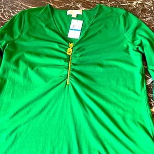 Michael Kors, long sleeve cotton, 95%, 5% spandex